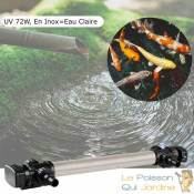 U.v inox Stérilisateur - Clarificateur ( Ultra Violet ) 72W Pour Bassin De Jardin De Plus De 25 à 30 m³