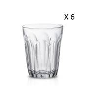 Verre à eau à facettes 22cl en verre trempé résistant transparent