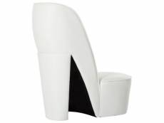 Vidaxl chaise en forme de chaussure à talon haut blanc similicuir 248652