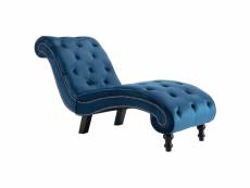 Vidaxl chaise longue bleu velours 248608