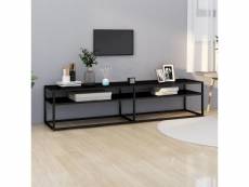 Vidaxl meuble tv noir 180x40x40,5 cm verre trempé