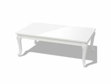 Vidaxl table basse 115x65x42 cm blanc brillant 243381