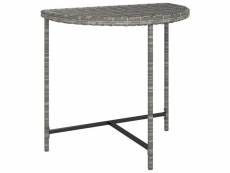 Vidaxl table de jardin gris 80x50x75 cm résine tressée