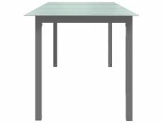 Vidaxl table de jardin gris clair 190x90x74 cm aluminium et verre