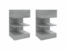 Vidaxl tables de chevet 2 pcs sonoma gris 40x35x65cm bois d'ingénierie