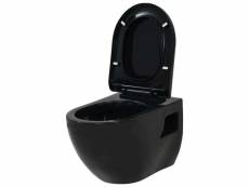 Vidaxl toilette murale céramique noir 143023
