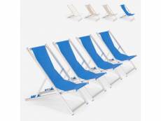 4 chaises de plage pliantes réglables en aluminium riccione gold Beach and Garden Design