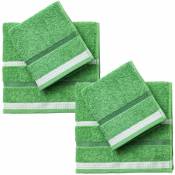 4 serviettes 100% coton Green Stripes