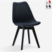 Ahd Amazing Home Design - Chaise de cuisine moderne style Tulipe scandinave avec pieds noirs Nordica be Couleur: Noir