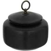Boîte Jiling en céramique D14cm noir - Atmosphera créateur d'intérieur - Noir