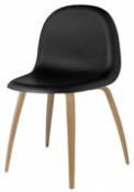 Chaise 3D / Coque plastique & pieds bois - Gubi noir en plastique