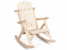Chaise à bascule jardin en bois adirondack dossier haut accoudoirs siège incurvé angle de basculement 45° intérieur/extérieur 20_0000412