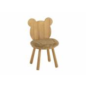 Chaise enfant en forme d'ourson en bois beige 37x30x63