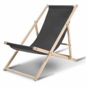 Chaise longue de jardin Chaise longue en pin pliable Chaise longue de balcon en bois Chaise de plage Gris - Gris