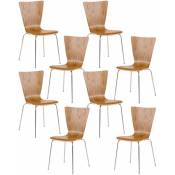 CLP - Lot de 8 chaises empilables Aaron Chêne