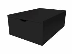 Cube de rangement bois 75x50 cm + tiroir noir CUBE75T-N