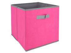Cube de rangement cartonnée 27l rose
