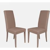 Dmora - Ensemble de 2 chaises en bois classiques, pour salle à manger, cuisine ou salon, Made in Italy, cm 46x55h99, Assise h cm 47, Couleur sable,