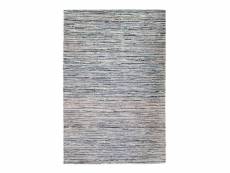 Effluve - tapis tressé fausse soie, chanvre, laine gris clair 180x270