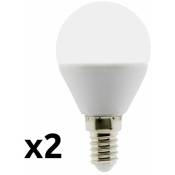 Elexity - Lot de 2 ampoules led sphériques E14 - 5W - Blanc chaud - 400 Lumen - 6500K - a+ - Zenitech