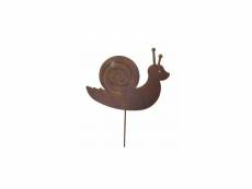 Escargot à piquer décoration de jardin ombre silhouette en métal marron 0,5x31x39cm