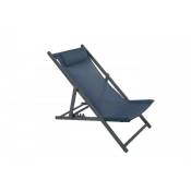 Essenciel-green - Chaise longue Tex/acier bleu foncé