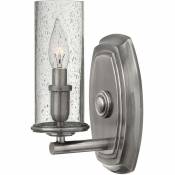 Etc-shop - Applique lampe acier simili cuir verre nickel éclairage couloir 1 flamme classique