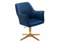 Finebuy chaise de bureau design velours chaise pivotante avec dossier | chaise coque 120 kg réglable en hauteur | chaise de travail sans roulettes | c