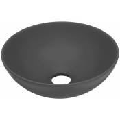 Helloshop26 - Lavabo vasque salle de bain rond diamètre 28 cm céramique gris foncé - Gris