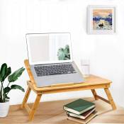 Hofuton Table de lit en bambou support pour ordinateur