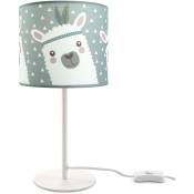 Lampe d'enfant Lampe de table Chambre d'enfant Lampe avec motif Lama, E14 Blanc, Gris (Ø18 cm) - Paco Home