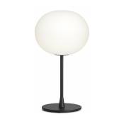 Lampe de table design en verre opalin et acier noir mat Glo-Ball - Flos