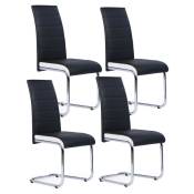Lot de 4 chaises MIA noires liseré blanc pour salle