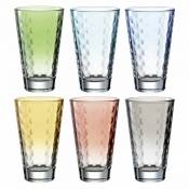 Lot de 6 verres colorés 300ml Multicolore - Multicolore - Leonardo