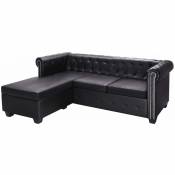 Maisonchic - Canapé Chesterfield Canapé fixe | Canapé scandinave Sofa en forme de l Cuir synthétique Noir 98311 - Noir