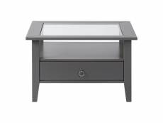 Melina - table basse carrée bois massif laqué gris