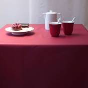 Nappe enduite coton rouge carrée 120 x 120 cm