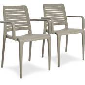 Park - Lot de 2 fauteuils de jardin en polypropylène renforcé taupe Ezpeleta