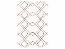 Perle - tapis shaggy à motifs berbère blanc 200 x
