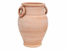 Porte-parapluie. Amphore/vase avec anneaux en terracotte fait à la main sur le tour pour plantes et fleurs. L32xpr32xh36 cm.