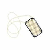 Porte-téléphone Perla / Mini sacoche en perles - Fait main - Hay blanc en plastique