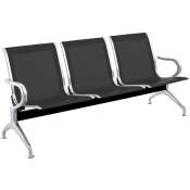 Primematik - Chaises sur poutre pour salle d'attente avec 3 sièges ergonomique noir