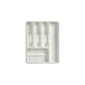 Range-Couverts en Plastique Blanc 6 Compartiments -