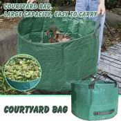 Rhafayre - Sac à déchets de jardin réutilisable grande capacité seau à ordures pliable Portable Green Canvas Fabric Leaf Garbage Bag Toy Storage Bag