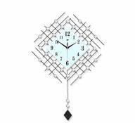 Salon horloge murale balançoire suspendue table horloge chambre personnalisée horloge à quartz silencieux (Couleur : Noir)
