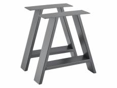 Set de 2 pieds de table eschau en forme a métal gris acier 40 x 10 x 40 cm [en.casa]