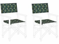 Set de 2 toiles de rechange pour chaises motif olives