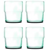 Set de 4 verres à eau en verre recyclé bistrot 30cl