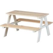 Set de pique-nique en bois pour enfants 90x82x50 cm table et bancs pour jardin exte'rieur