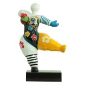 Statue femme dansant avec peinture multicolore H54 cm - lady crazy